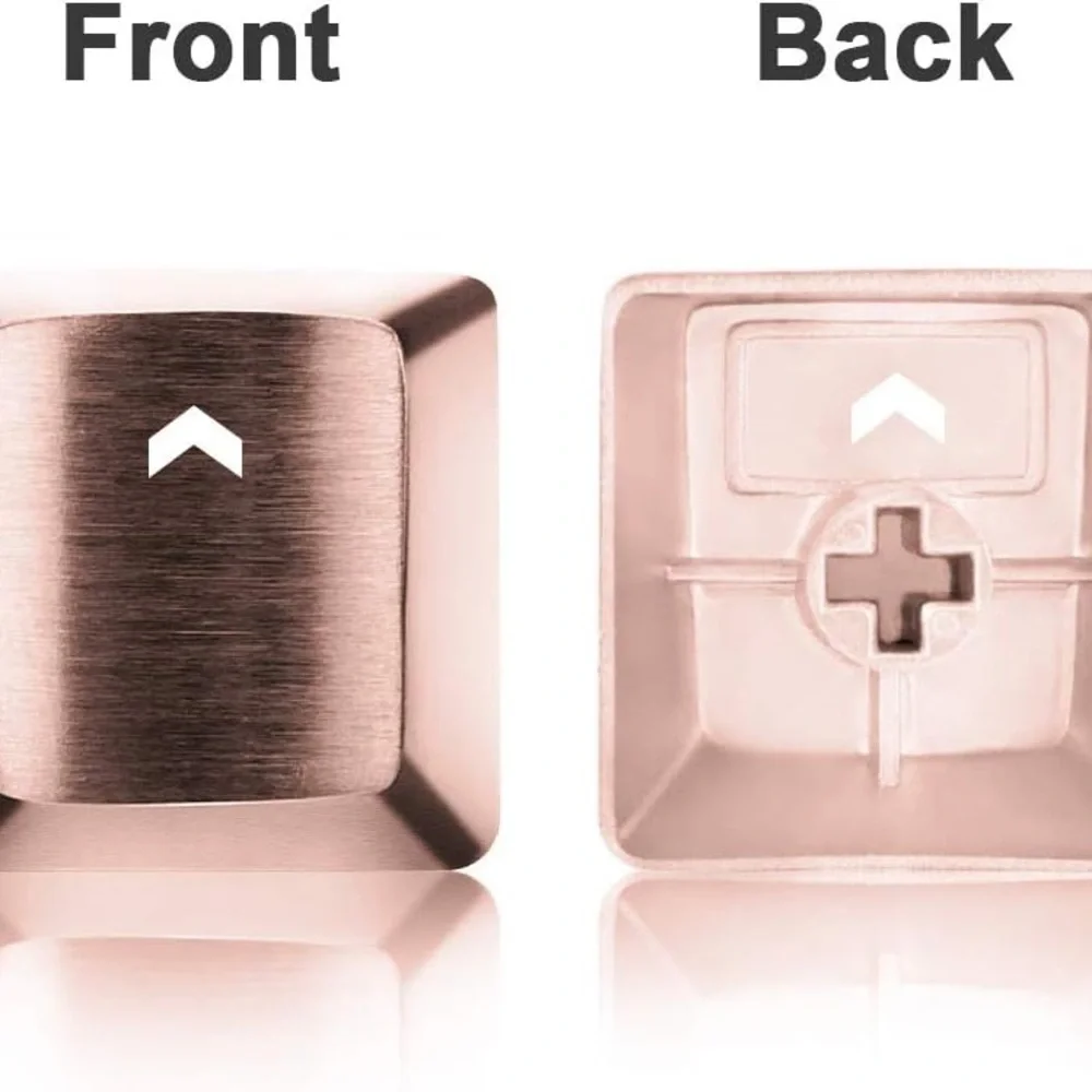 Stainless Steel Metal Keycaps with Key Puller for Mechanical Keyboard Rose Gold